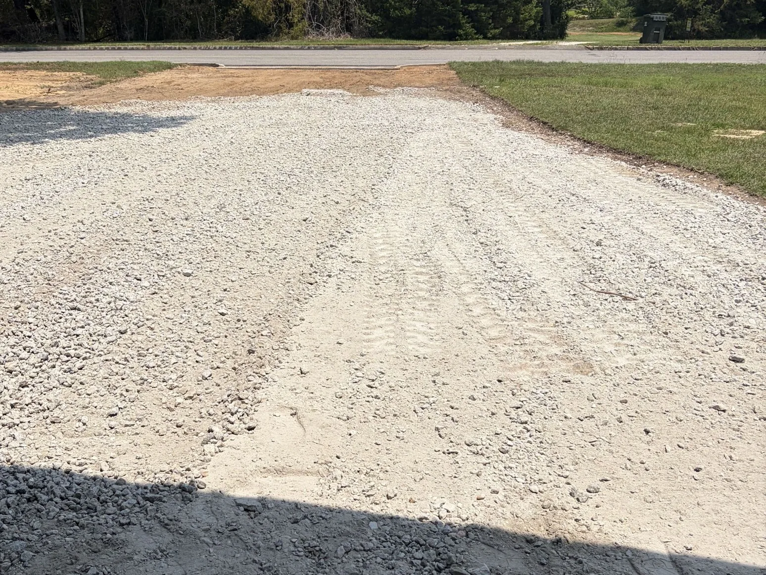 New gravel driveway, freshly spread